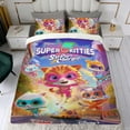 thumbnail image 4 of Super Kitties Themed Bed Sheet Set Three Piece Set 53x79 In ches Comfortable And Skin Friendly Unique Design Creating A Star Studded Night Home Decor Gifts For Family Friends fans, 4 of 6