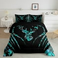 thumbnail image 2 of Manfei Woodland Animal Moose Full Size Comforter Sets,Jungle Deer Silhouette Bedding Comforter Set,Retro Cyan Camo Bedding Sets For Boys Teens,Ultra Soft Home Decor Reversible,3-Piece, 2 of 8