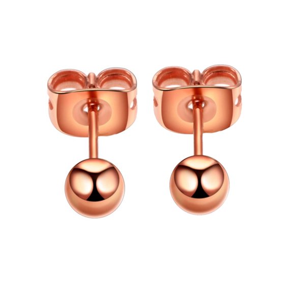 Titanium Hypoallergenic Beveled Edge Earrings with Yellow or Rose Gold for Sensitive Ears