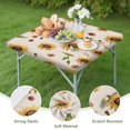 thumbnail image 4 of Yellow Brown Green Leaf Sunflower Pattern Square Fitted Tablecloth with Elastic Edge,Square Table Cover,Washable Elastic Table Cover for Home Kitchen Party Decor 36"x36", 4 of 6