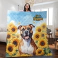 thumbnail image 2 of Pitbull Hello Summer Sunshine Sunflowers Spring Retro Vintage Quilt Blanket Terrier Dog Lover Cozy Comforter Throw Blanket - 00008, 2 of 5