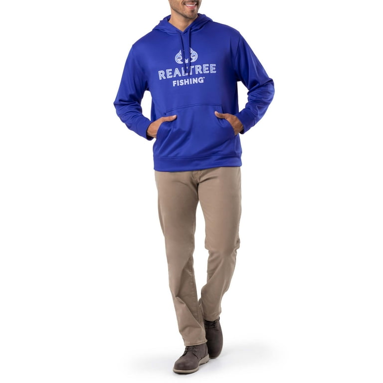 Realtree Fishing Men's Logo Performance Hoodie, Size: 4XL, Blue