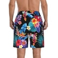 thumbnail image 3 of Kdxio Tropical Palm Leaves Pattern Mens Casual Shorts - Drawstring Summer Beach Sports Shorts for Men, 3 of 9