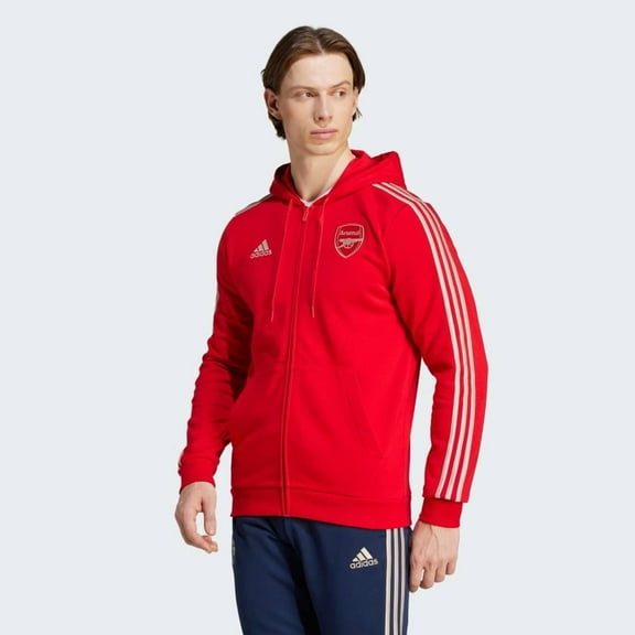 Adidas Men's Arsenal FC DNA Full Zip Hooded Track Jacket HZ2070 Better Scarlet