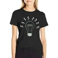 thumbnail image 3 of Light Bulb And Flashes Unisex Short Sleeve T-Shirt – Soft Cotton Graphic Tee, Minimalist Summer Top, Casual Everyday Shirt, Gift For Him Or Her, 3 of 14
