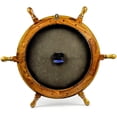 thumbnail image 4 of Nagina International Varnished Natural Wood Nautical Clock Ship Wheel with Black Time's Wall Decor Clock (16 Inches), 4 of 6