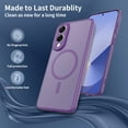thumbnail image 4 of for Samsung Galaxy S25 Edge Case Compatible with MagSafe, Ultra Slim Anti-Fingerprint TPU+PC Material Hybrid Shockproof Back Cover, Lightweight Anti-Scratch Drop Protective Phone Case - Darkpurple, 4 of 6