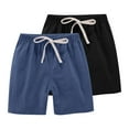 thumbnail image 2 of MKOSPLRT 2 Pack Summer Shorts for Girl High Elastic Waist Workout Shorts Solid Baggy Linen Shorts Casual Wide Leg Shorts with Pocket, 2 of 9