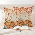 thumbnail image 3 of Orange Pumpkins Fall Outdoor Waterproof Pillow Covers, Thanksgiving Sunflower Falling Leaves Decorative Square Throw Pillowcase Sofa Cushion Sham for Patio/Couch/Chair, 16"x16" 2 Pack, 3 of 8