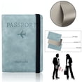 thumbnail image 3 of Cartera de viaje con correa de piel sintética sensible a la presión RFID para libreta de pasaportes, bolso de identificación, 3 of 5