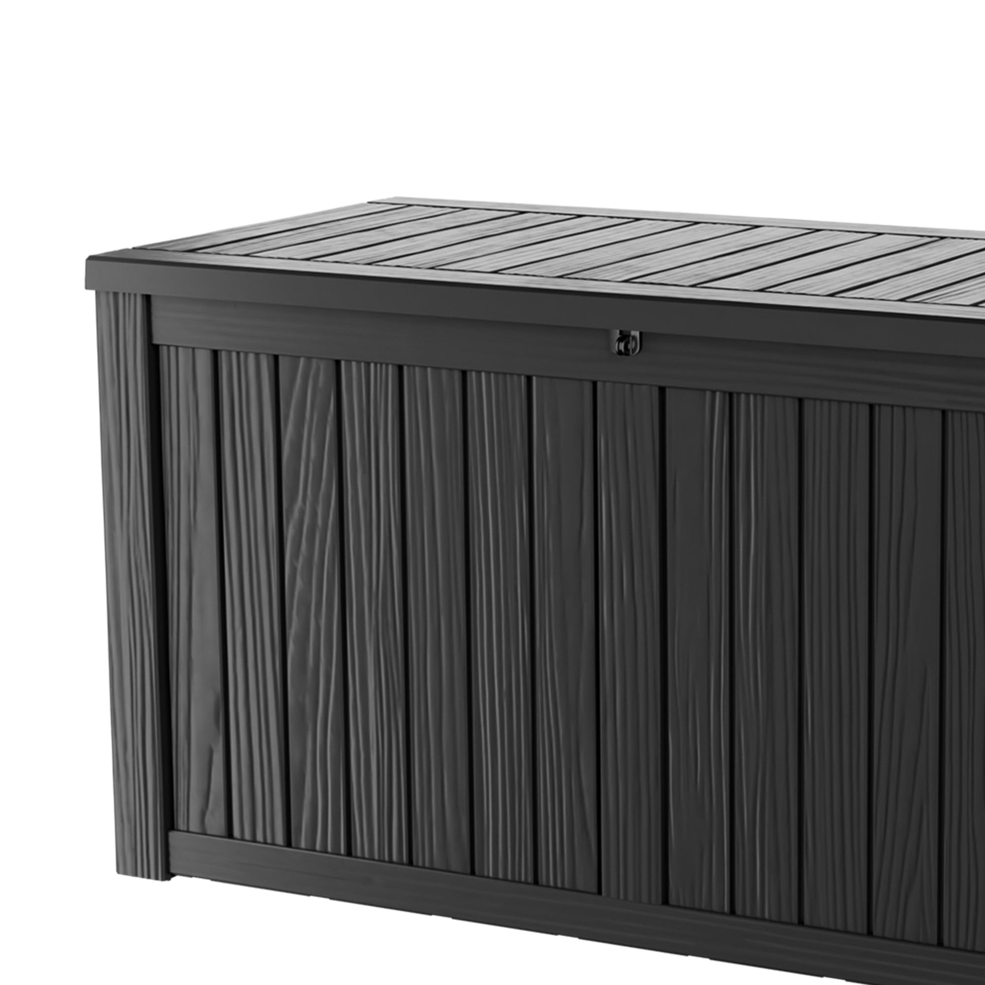 MAYEERTY 150 Gallon Outdoor Deck Box, Large Capacity Storage Box for Patio Furniture Cushions, Pillow with Wheels, Black