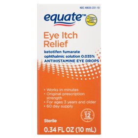 Equate Eye Itch Relief Antihistamine Eye Drops , 0.34 fl oz, Compare to Zadiator&reg; Active Ingredient
