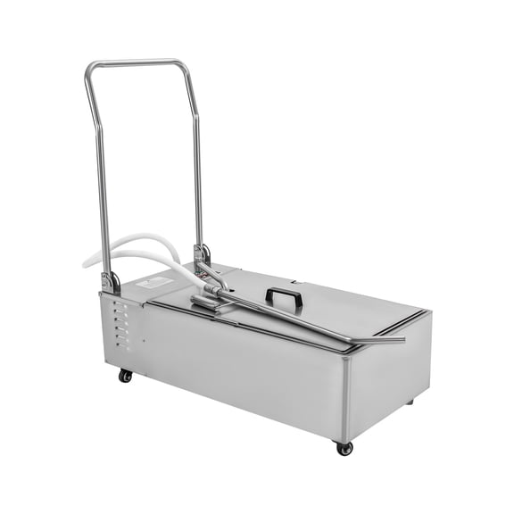 Dwellnix Oil Filtration System Cart, 14.5 Gallon, Stainless Steel Oil Filter for Fryers, Cooking Oil Separator with Universal Wheels for Commercial Use in Restaurants & Fast Food