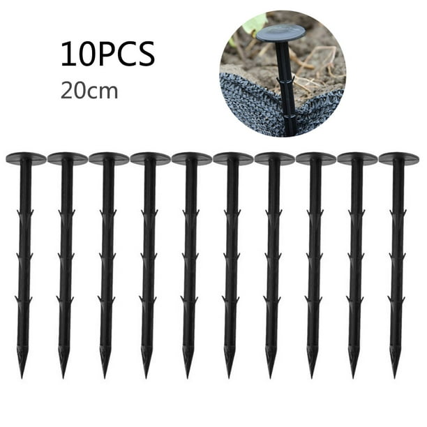 10PCS Plastic Garden Stakes Anchors Landscape Anchoring Spikes Yard ...