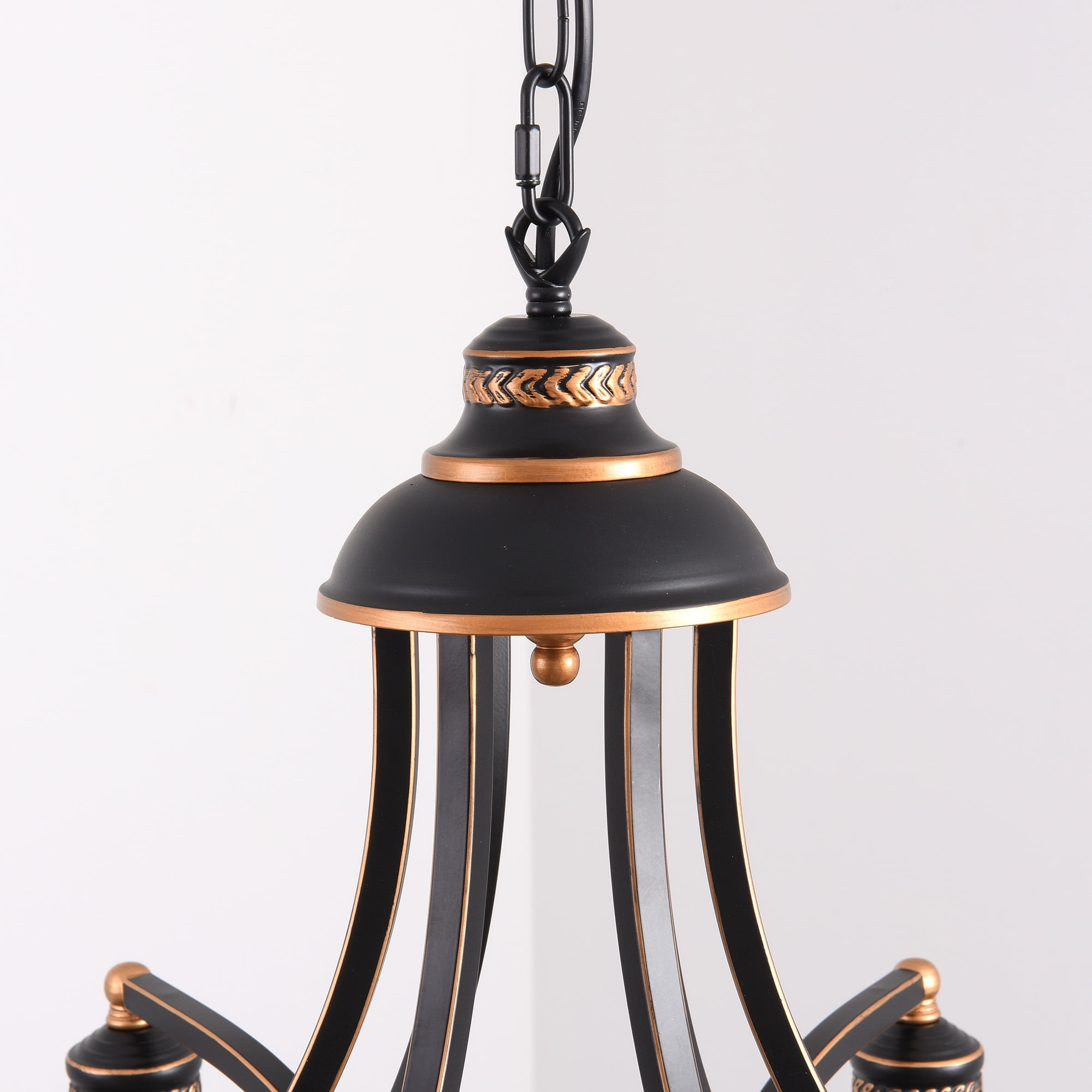 6-Light Glass Shades Chandelier，Bronze Modern Light Fixtures Ceiling Hanging Rustic Pendant Lighting for Dining Room Foyer Bedroom Living Room