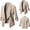 Khaki women fall blazer jacket a1, variant on thefmos Women Fall Winter 3/4 Sleeve Ruched Open Front Blazer Jacket Casual Collared Office Work Tops Dressy Basic Cardigan Outwear, Pink 3XL
