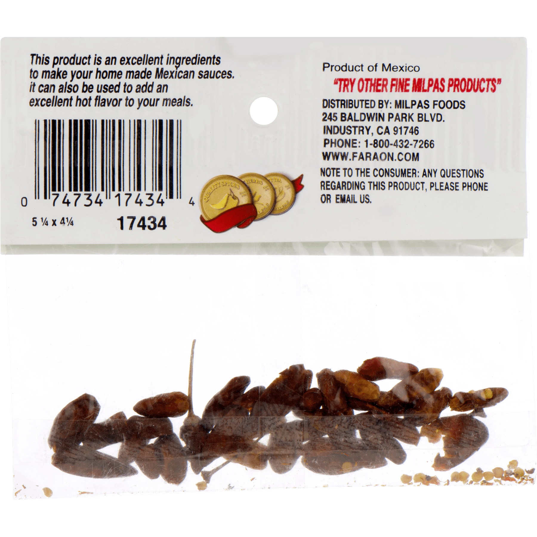 Milpas Whole Chile Pequin, 0.125 OZ