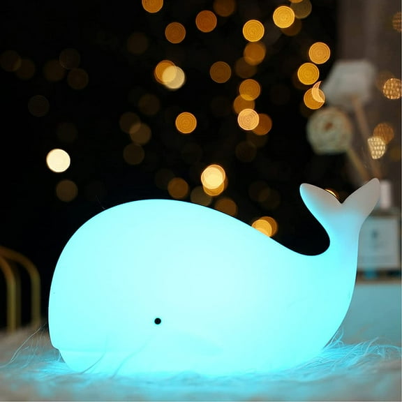 TRIPRO Whale Ocean Silicone Nursery Night Light Room Decor Desk Lamp Toys,Bedroom Decorations Gifts for Toddlers,Girls,Baby,Kids,Teens
