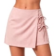 thumbnail image 4 of Cagogo Women Plus Size High Waisted Tie Dye Mini Skirt Shorts Casual Solid Basic Party Vacation Beach Shorts, Pink M, 4 of 6