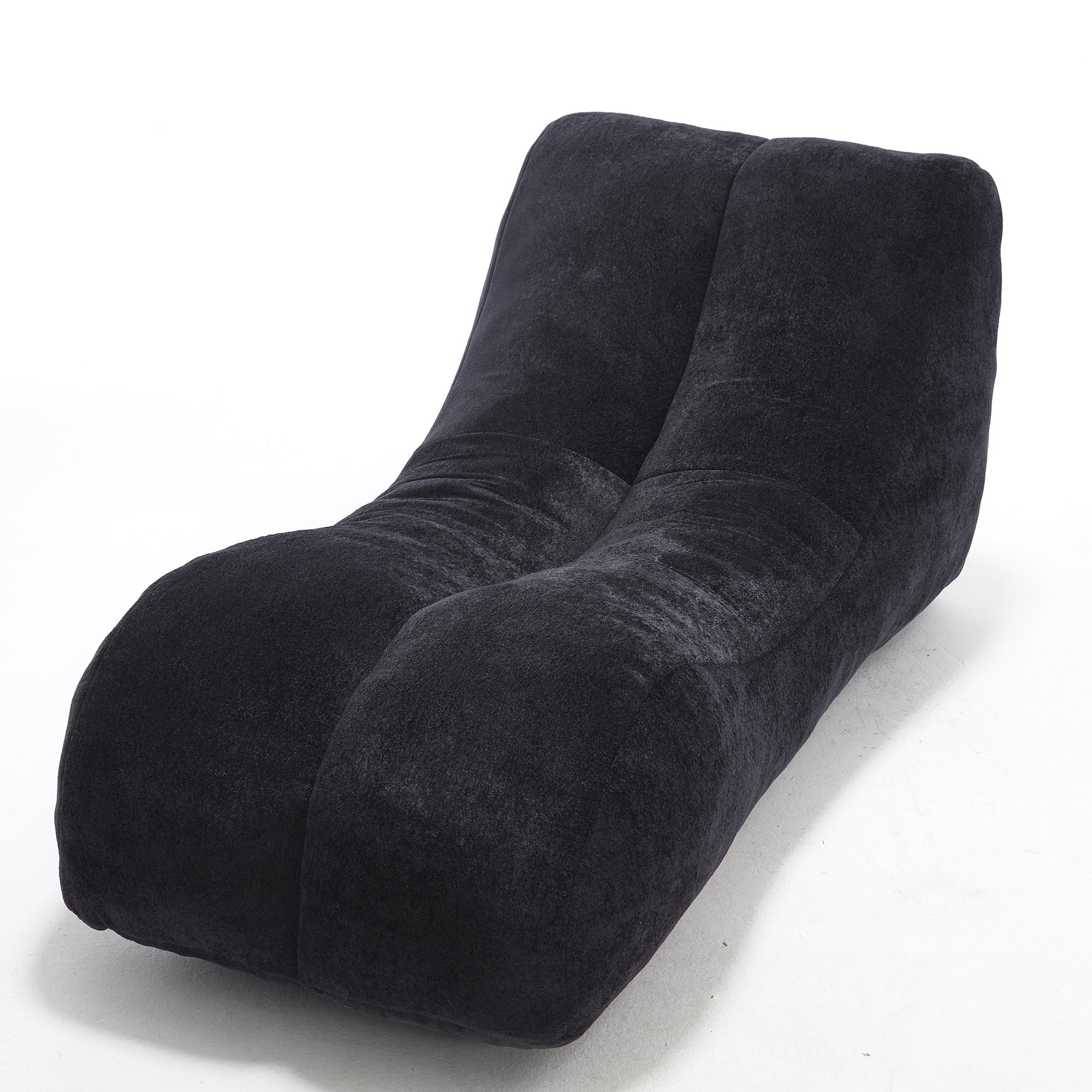 Kumix Bean Bag Sofa Chair, Polyester Bean Bag Chair with High-quality Sponge, Plump and Elastic Bean Bag Sofa Chair for Kids Teens Adults, Creative Beanbag Chair for Living Room, Black