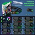 thumbnail image 7 of Pecham Cooling Fan Charging Station Fit for Xbox Series X Console, Dual Controller Charging Dock & Cooler System Stand with 2 x 1400mAh Rechargeable Battery, 9 Light Modes, USB Ports, Game Disc Slots, 7 of 7