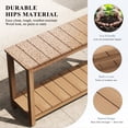 thumbnail image 4 of HUJAUU Outdoor Console Table, 47" HIPS All-Weather Patio Side Table with Storage Shelf, 2-Tier Waterproof & Fade-Resistant Outdoor Buffet for Garden, Deck, Balcony, Teak, 4 of 8