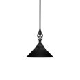 thumbnail image 1 of Elegant Pendant With Hang Straight Swivel Shown In Matte Black Finish With 12" Black Matrix Glass, 1 of 1