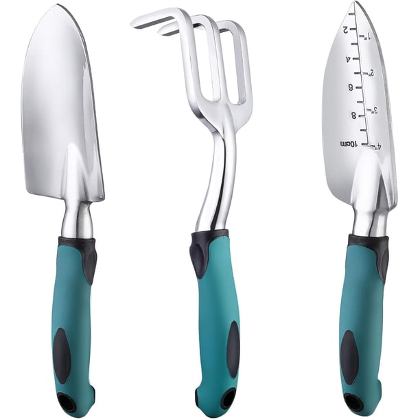 Juego de herramientas de jardinería, kit de jardinería resistente de aleación de aluminio resistente a la oxidación, paleta de trasplante, agarre antideslizante, mangos cómodos para entusiastas de la