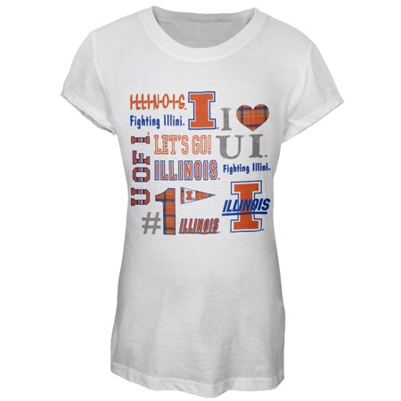 Illinois Fighting Illini Glass - Illinois Fighting Illini - Foil Logo Cheer Girls Youth T-Shirt
