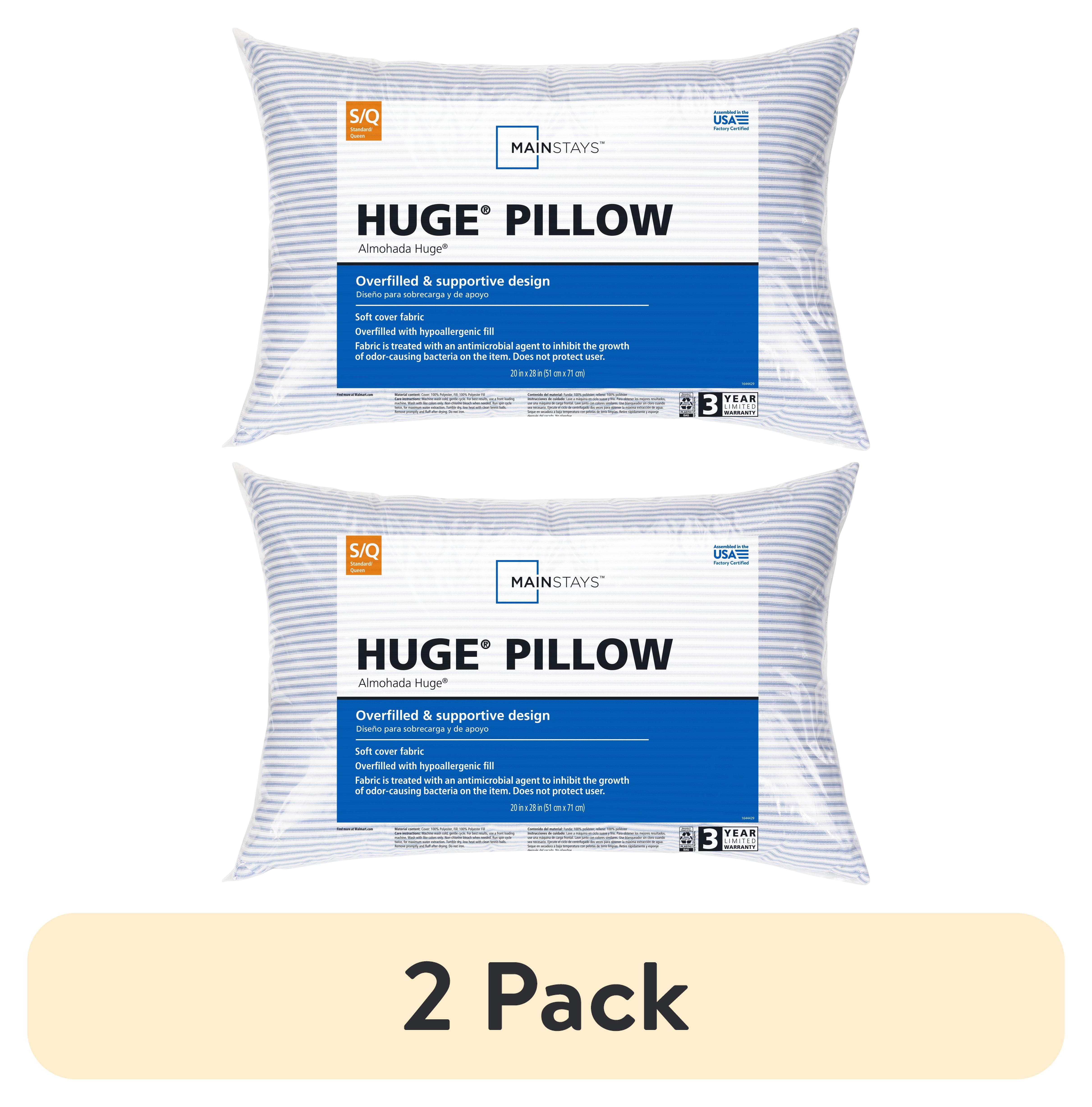 (2 pack) Huge Overfilled Queen Bed Pillow, , by Mainstays