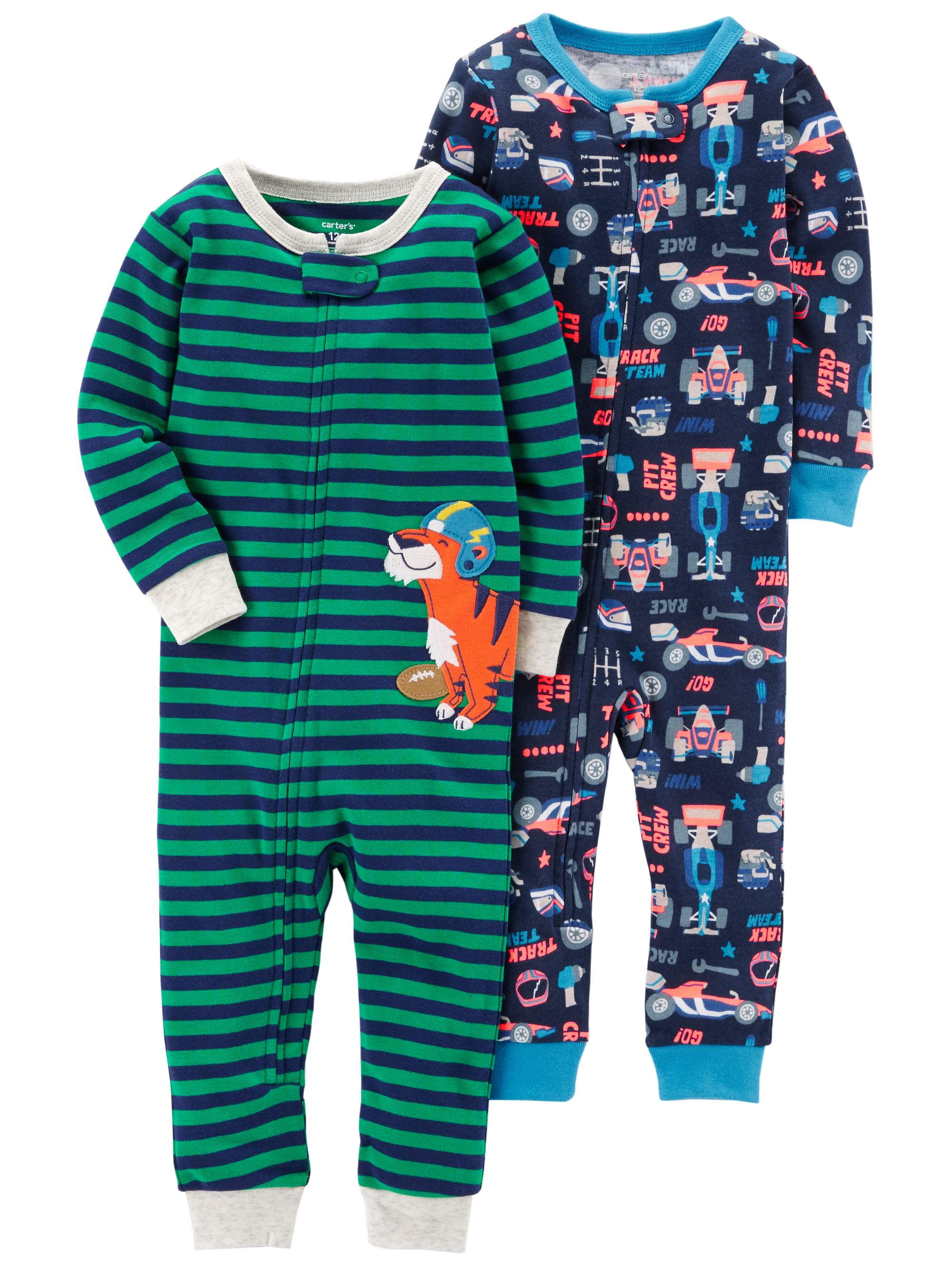 Carter's Carter's Baby Toddler Boy Snug Fit Cotton Footless OnePiece Pajamas, 2Pack