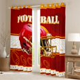 thumbnail image 2 of jejeloiu Red Football Helmet Blackout Curtains Set of 2 (52x84 Each),Rugby Sport Window Curtains,Boys Ball Game Curtains and Drapes For Teens,Luxury Bedroom Decor, 2 of 6