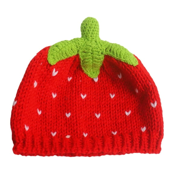 Abbraccia Strawberry Hat Knitted Hat Red Fruit Casual Versatile Girl Decorative Women Headgear Strawberry Cap Winter Warm Hat