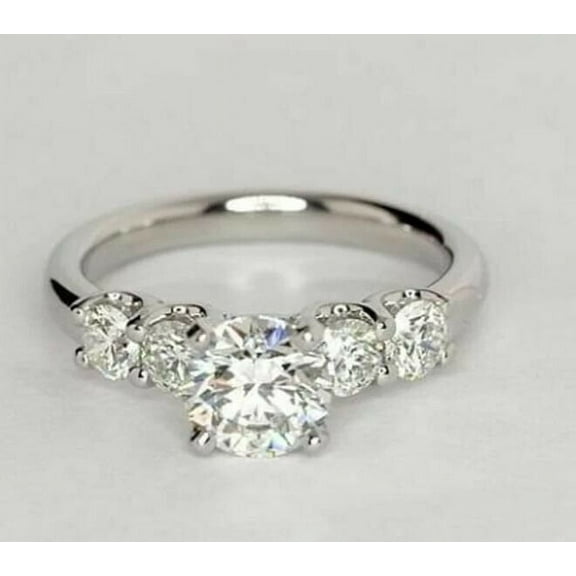 3.50 Cts Round Cut Moissanite Diamond Engagement Ring /18K White Gold Plated Anniversary Ring/ Wedding Ring / Dainty Ring / Promise Ring