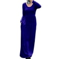thumbnail image 3 of Avamo Ladies Maxi Dresses Long Sleeve Dress Solid Color Holiday Plain Casual Crew Neck Royal Blue S, 3 of 6