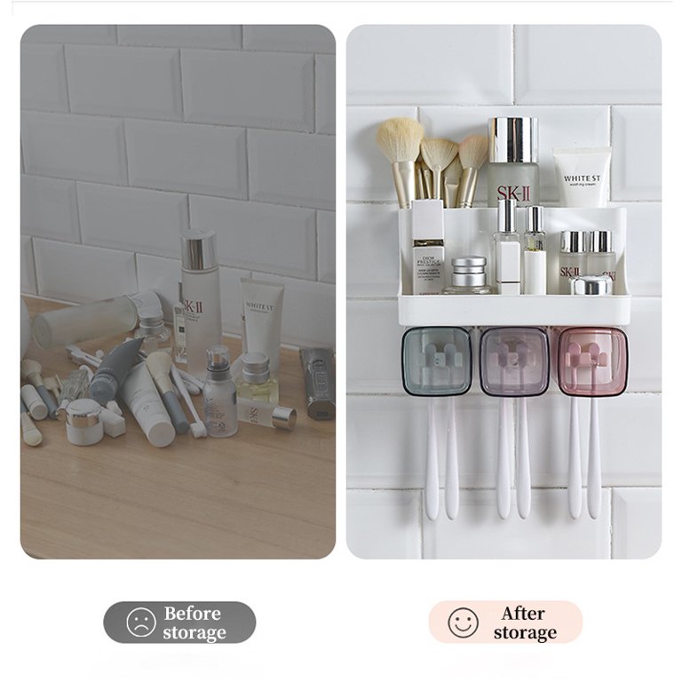 Toothbrush Holder Wall Mounted for Bathrooms,Toothbrush and Automatic  Toothpaste Dispenser Squeezer, with 2 Magnetic Cups, 4 Organizer Slots,  Drawer Storage Tray.. ($17.99) For AMAZ0N USA 🇺🇸 Testers DM me if  interested : r/ReviewClub