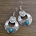 thumbnail image 3 of Boho Gemstone Turquoise Dangle Wedding Engagement Hooks Earrings Drop Jewelry, 3 of 3