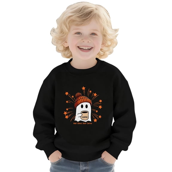 YunPes Halloween Cute Sweatshirt Boys Girls Casual Crewneck Pullover Fall Winter Kids Long Sleeve Graphic Tops 2-14 Years