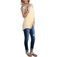 thumbnail image 2 of Uhndy Women Short Sleeve T Shirt Summer Casual Floral Print Long Top Tunic Shirts Blouse-LQ, 2 of 4
