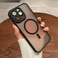 thumbnail image 2 of Magnetic Luxury Matte Translucent Armor Shockproof Case For iPhone 14 13 12 11 15 Pro Max Plus For Magsafe Wireless Charge Cover, 2 of 7