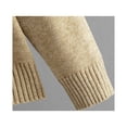 thumbnail image 4 of Jindong Ensemble de Pyjamas pour Femmes Automne Hiver Couleur Unie Manches Longues Col Roulé Chandail Tricoté Pantalon Grand Version Ample Décontractée Vêtements de Maison Ensembles de Détente pour Femmes, 4 of 9