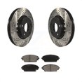 thumbnail image 1 of Transit Auto - Front Coated Drilled Slotted Disc Brake Rotors And Ceramic Pads Kit For 2022 Mazda 3 FWD Vehicles Manufactured In Mexico KDC-101049, 1 of 2