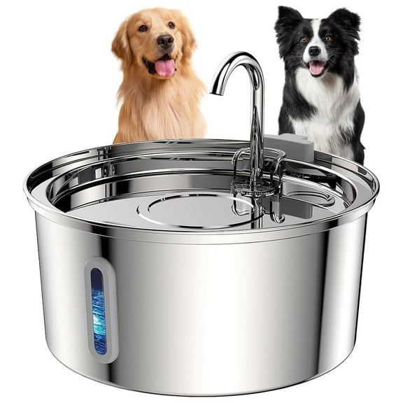 Pawquench Automatic Pet Water Fountain, Pawquench Water Bowl, Coolistry Dog Water Bowl, 3.2L/108oz Stainless Steel Cat & Dog Drinking Fountain Indoor/Outdoor - Ultra-Quiet