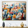 thumbnail image 2 of Designart "Dynamic Fusion Blue and Yellow Abstract Music" Extra Large Abstract Framed Wall Art - Modern Blue Abstract Modern Shapes Living Room Framed Canvas Art, 2 of 7