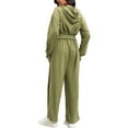 thumbnail image 3 of ATHLECHIC Women's Tracksuits 2 Piece Outfits Casual Cropped Hoodie Wide Leg Pants Workout Lounge Sets S Army Green, 3 of 4