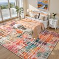 thumbnail image 4 of RUG ROBOT Abstract Living Room Rug 9'x12', Soft Washable Area Rugs for Bedroom Non Slip, Ultra Thin Low Pile Modern Large Carpet for Dining Room Office Kitchen, Multi Color, 4 of 11