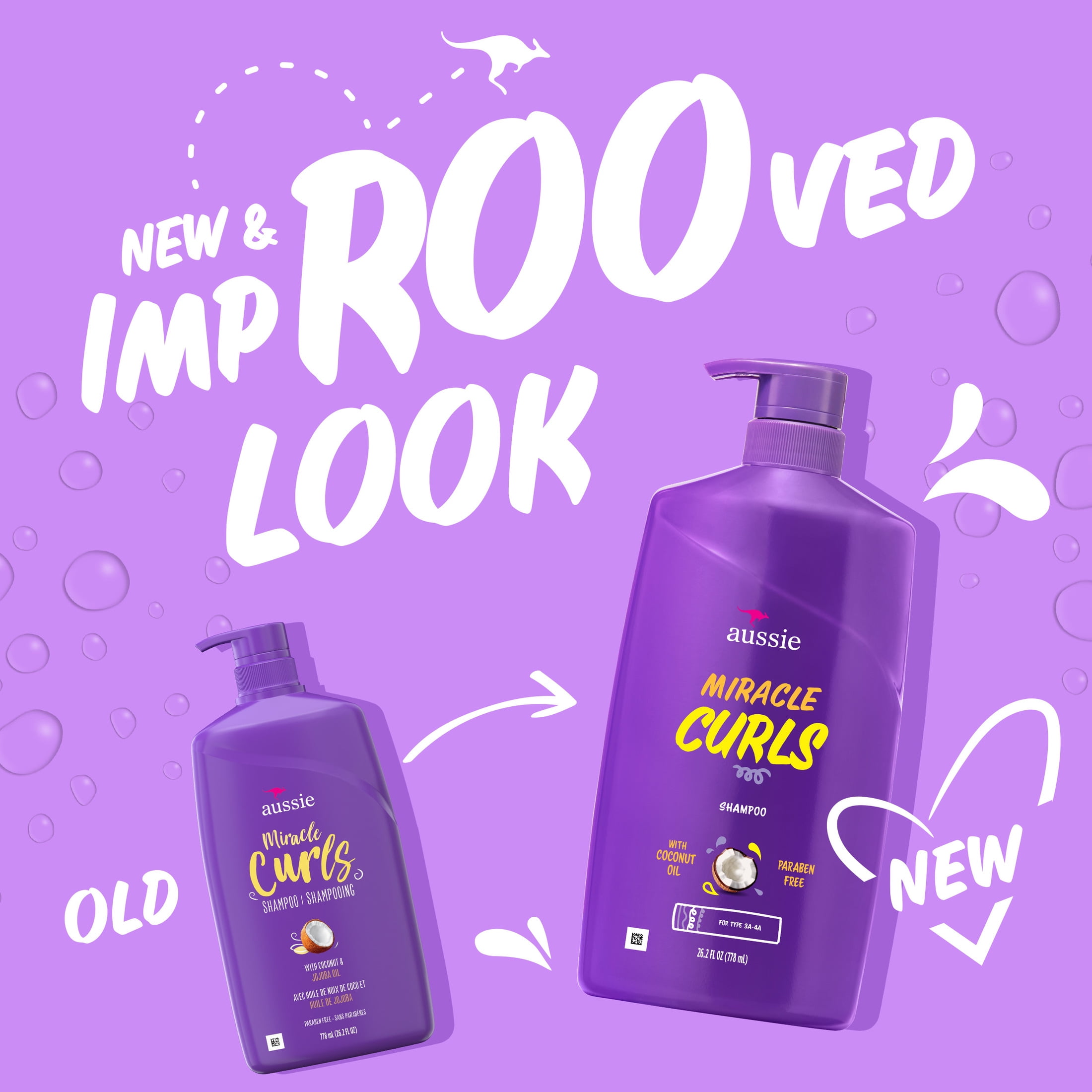 Aussie Miracle Curls Shampoo with Coconut & Jojoba Oil, Foe All Hair Types, Paraben Free, 26.2 fl oz