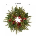 thumbnail image 2 of 16 Inch Christmas Wreath - Pre-lit Lighted Christmas Door Wreaths with Festive Berries & LED Lights - Christmas Decorations Wreath for Front Door Window Outdoor, 2 of 7