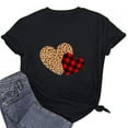 thumbnail image 1 of Qiopertar Chemise Décontractée à Manches Courtes Imprimée Saint-Valentin pour Femmes Col Rond en Solde Livraison Gratuite Offres de la Semaine en Solde, 1 of 7