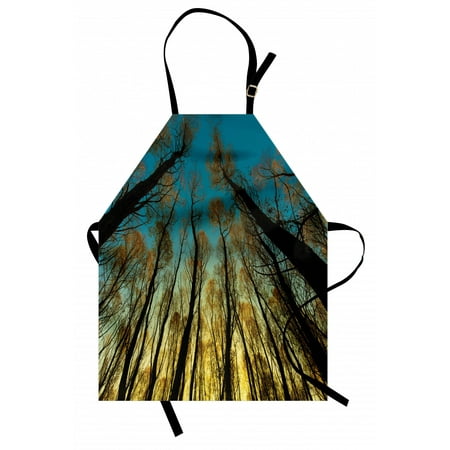 

Forest Apron Rural Scenery with Trees Reaching Out to Sky at Sunrise Nature Pastoral Image Unisex Kitchen Bib Apron with Adjustable Neck for Cooking Baking Gardening Yellow Blue Black by Ambesonne